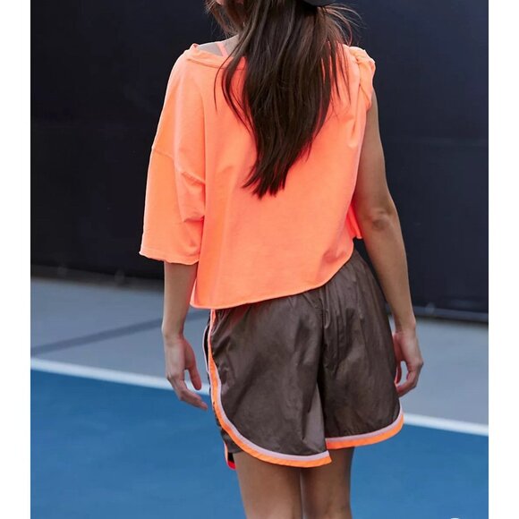 Free People Movement Long Shot Shorts Women Medium Brown Athletic Tennis - Picture 11 of 11
